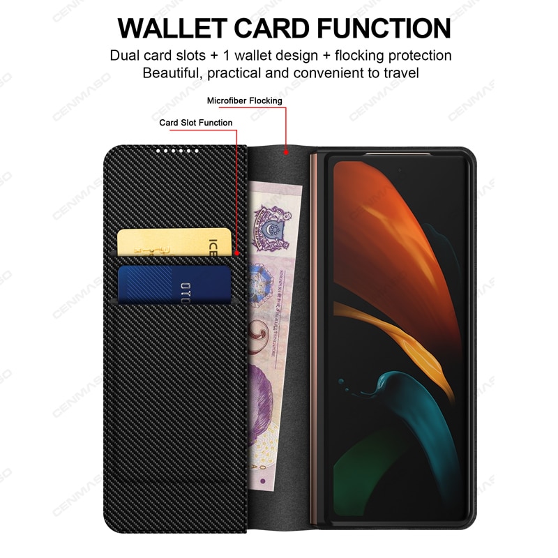 Bao Da Nắp Gập Có Ngăn Đựng Thẻ Hít Nam Châm Cho Samsung Galaxy Z Fold 2 5g | BigBuy360 - bigbuy360.vn
