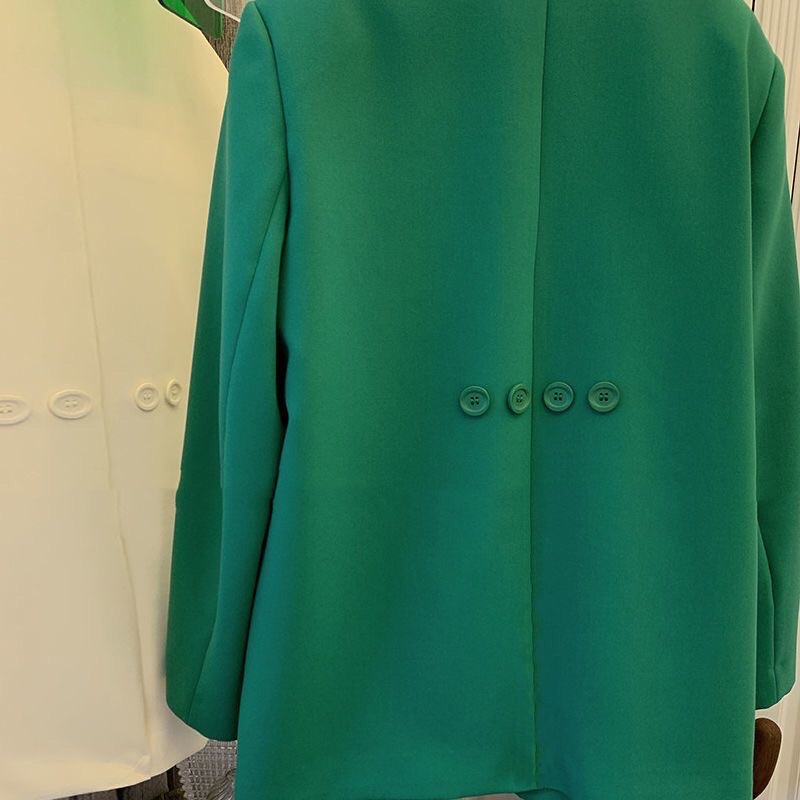Áo Blazer Màu Xanh Lá Dáng Xuông 2 Lớp - Elisa Store