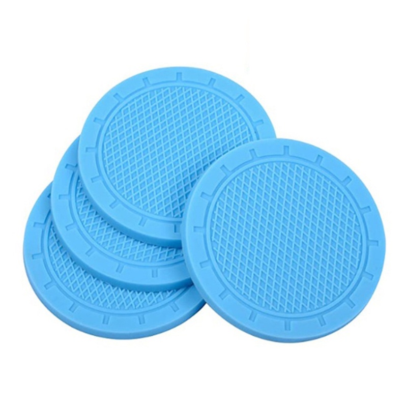 Bộ 4 miếng lót cốc nước bằng PVC chống trượt chống sốc chống thấm nước tiện dụng cho xe hơi
