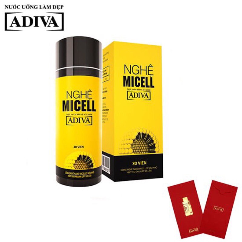 Hộp 30 viên Nghệ Micell Adiva - Thực phẩm bảo về sức khỏe và làm đẹp da