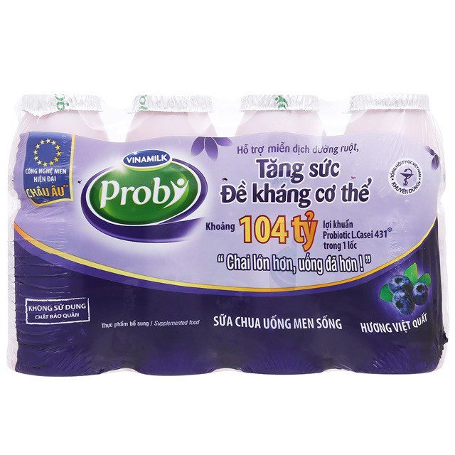 Lốc 4 Chai Sữa Chua Uống Probi hương việt quất 130ml