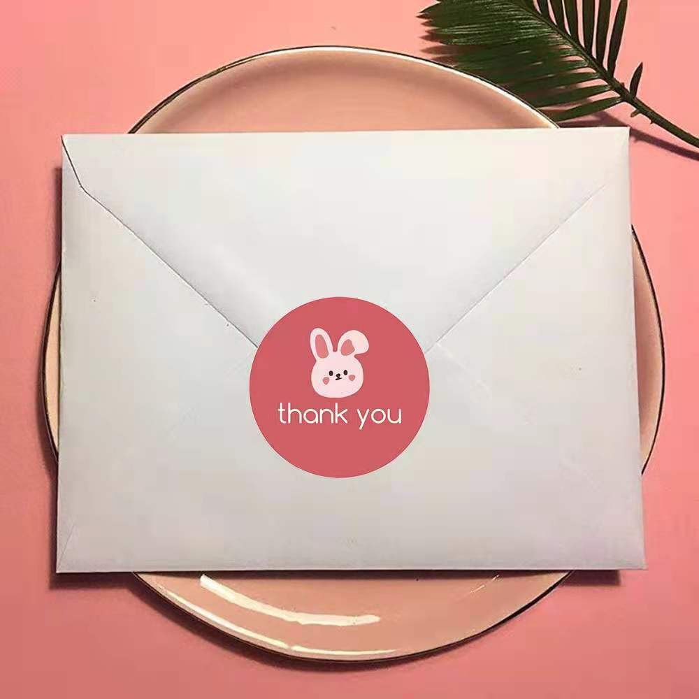 Giá Sỉ-Cuộn 500 Nhãn Dán Thank you 25mm Tem Cảm Ơn Hình tròn sticker xinh xắn
