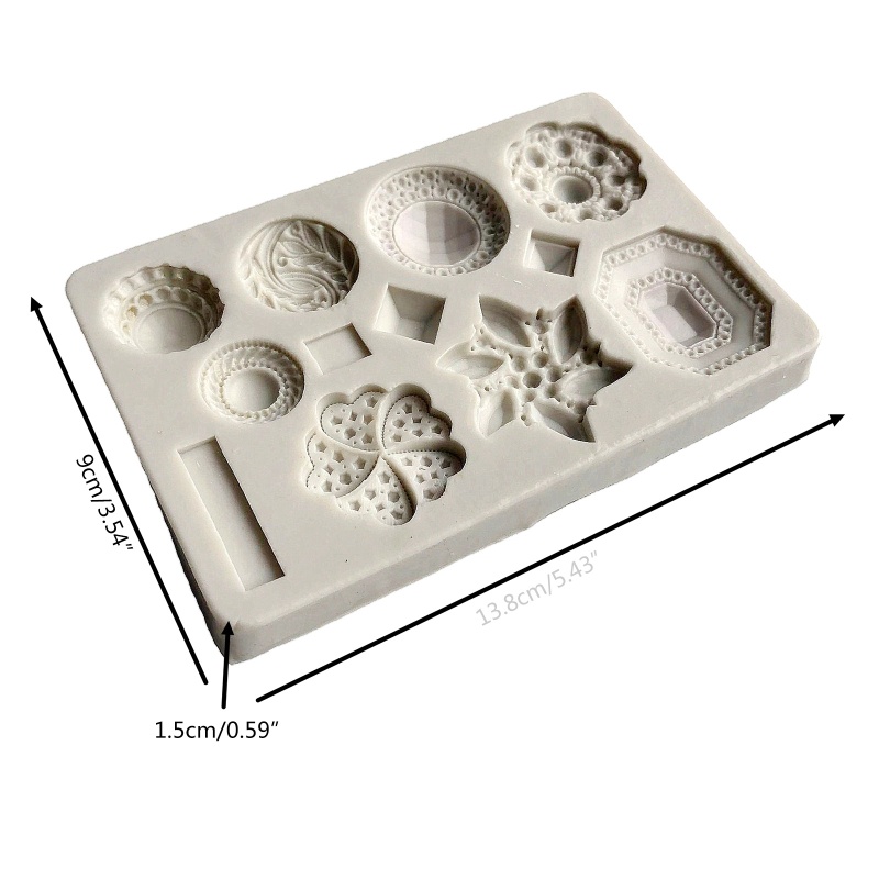 Khuôn Silicone Tạo Hình Làm Bánh Trung Thu Hình Trang Sức Đá Quý 3D