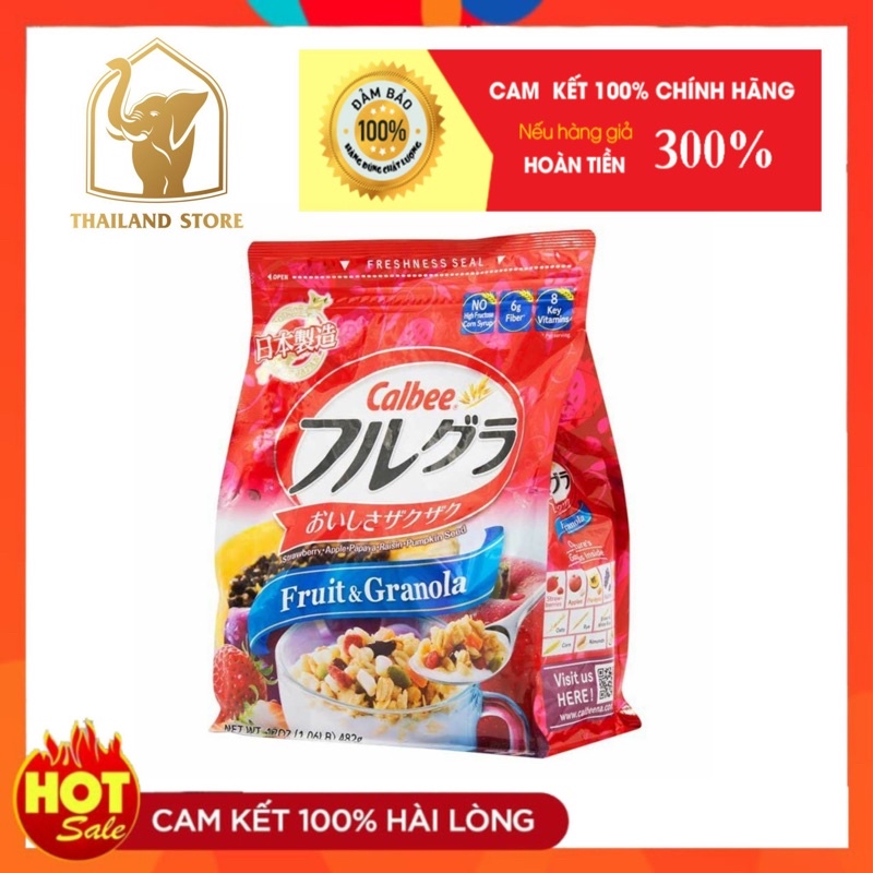 Ngũ cốc Calbee [FREESHIP] Ngũ cốc Calbee Nhật Bản hoa quả , trái cây dùng ăn sáng - ăn kiêng giảm cân ( 800G )