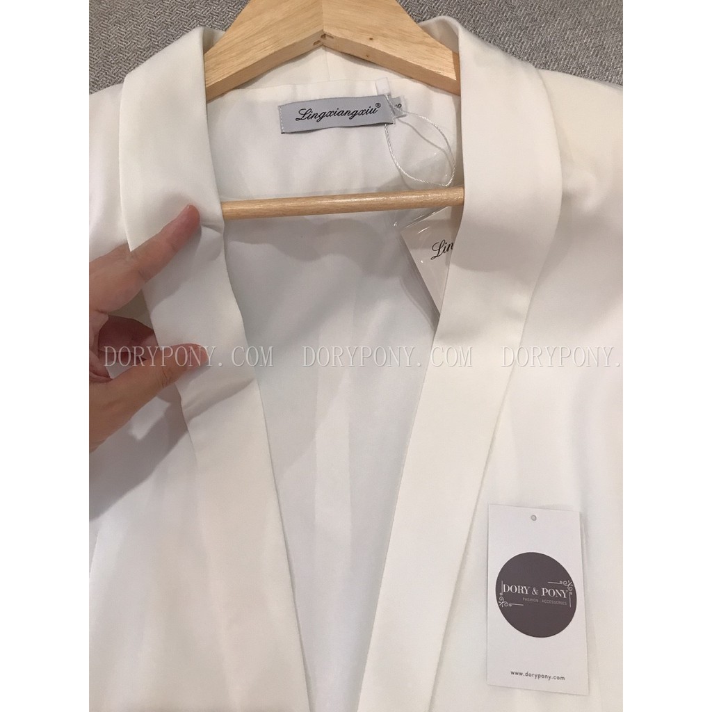 Áo Khoác BLAZER LỤA TRẮNG DORYPONY SOMI TREND SUIT – AK072 (Chất LỤA cao cấp) - Có ảnh thực tế - Mẫu mới 2021