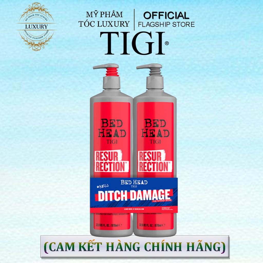 Dầu gội xả phục hồi hư tổn Bedhead Tigi Resurrection 970ml ( Mẫu Mới )