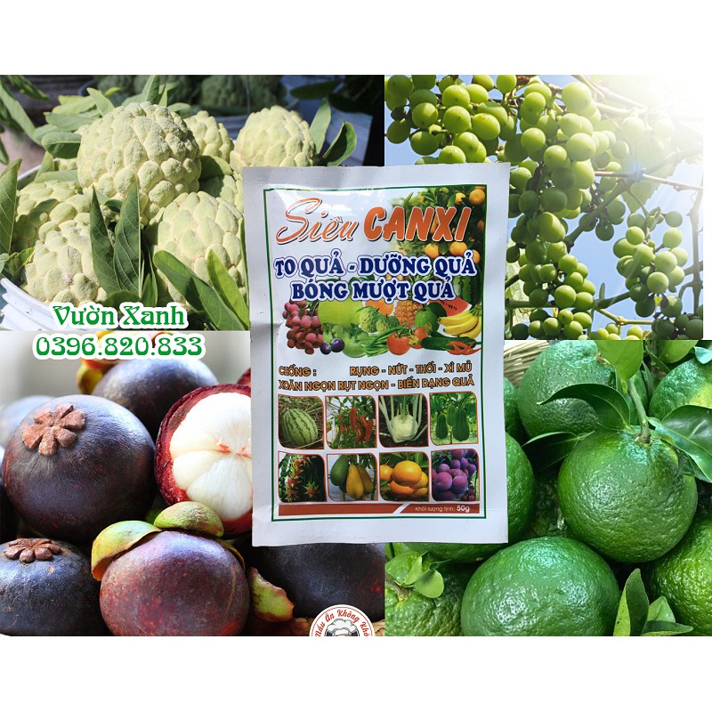 ( HOT ) Combo 3 gói phân bón Siêu Canxi- giúp cứng cây, chống đổ ngã, cuống dai