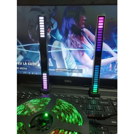 Thanh đèn led nháy theo nhạc, 16 triệu màu 32 bit, cảm ứng siêu nhạy, trang trí phòng game, xe ô tô, giải trí