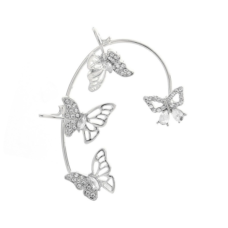 1 Bông Tai Hình Bướm Đính Đá Thời Trang Dành Cho Nữ