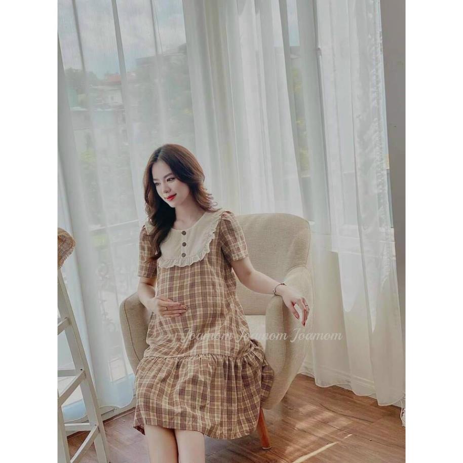 Váy bầu thiết kế công sở mùa hè -đầm bầu dáng suông thời trang dáng dài-  tkutrang Style