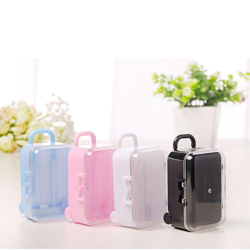 ROWANS Jewelry Organizer Creative Mini Transparent Rolling Travel Suitcase