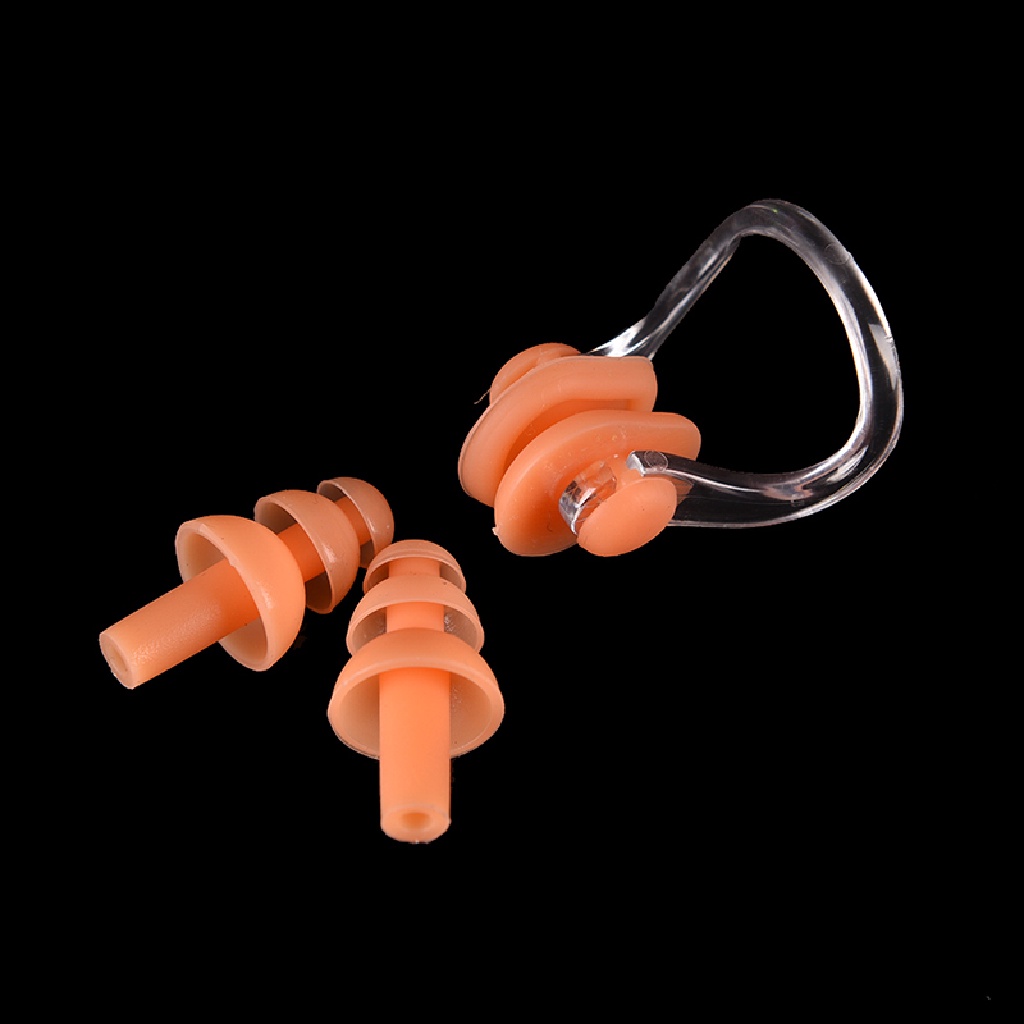 Everthinggooddown 1 Bộ Kẹp Mũi + Nút Bịt Tai Bằng Silicon Mềm Chống Thấm Nước