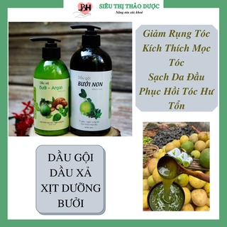 Combo Dầu Gội, Dầu Xả, Xịt Dưỡng Tóc Bưởi Non Nguyên Chất Giúp Giảm Rụng Tóc, Nhanh Dài Tóc, Tóc Mềm Mượt, Nhanh Mọc Tóc