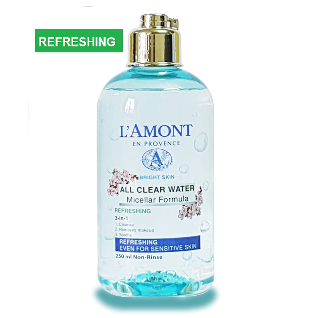 Nước Tẩy Trang LAmont Tươi Mát Sáng Da All Clean Water Micellar Fomula Refreshing 250ml/chai