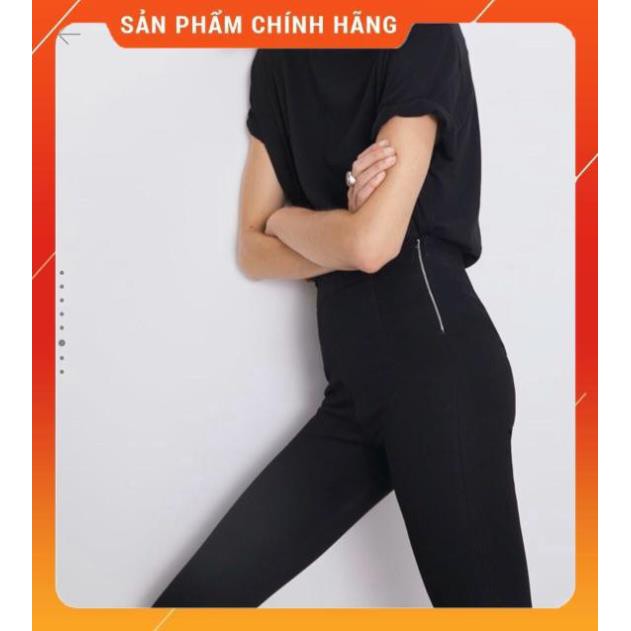 QUẦN JEAN SKINNY 9 TẤC CẠP NGANG RỐN DÂY KÉO HÔNG -vi97