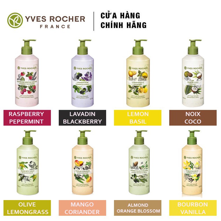 Dưỡng thể Yves Rocher hương Lavender và mâm xôi đen - LAVANDIN BLACKBERRY RELAXING BODY LOTION 390ML