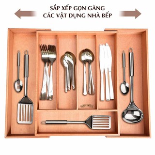 Khay đựng đũa muỗng ngăn kéo cao cấp bằng gỗ Nhatvywood NV5303
