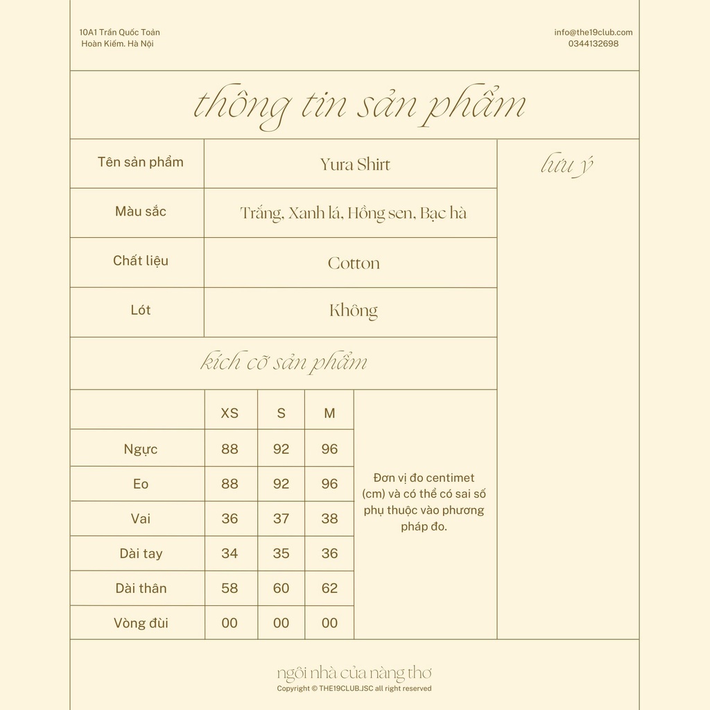 THE19CLUB - Áo cổ bèo tay lửng - Yura Shirt