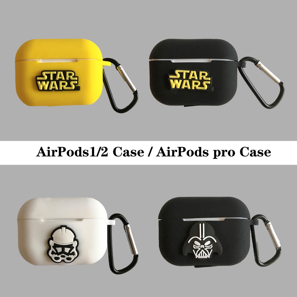 Vỏ Bảo Vệ Hộp Sạc Tai Nghe Airpods Pro 1 / 2 / 3 1 / 2 Bằng Silicon Mềm Hình Star Wars Darth Vader Imperial Stormtrooper Master Yoda