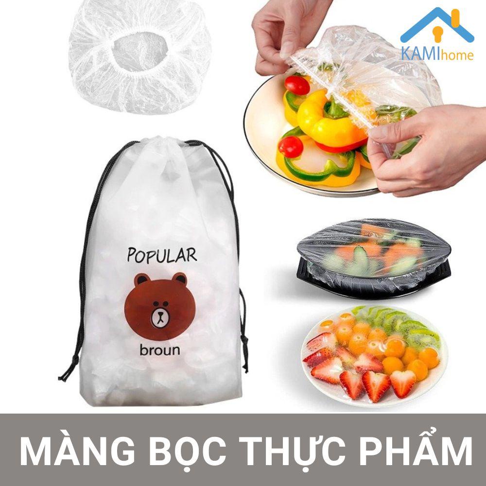 (100 Túi) Màng bọc thực phẩm tự phân hủy dùng 1 lần dạng Túi thít hình Gấu KM 20110