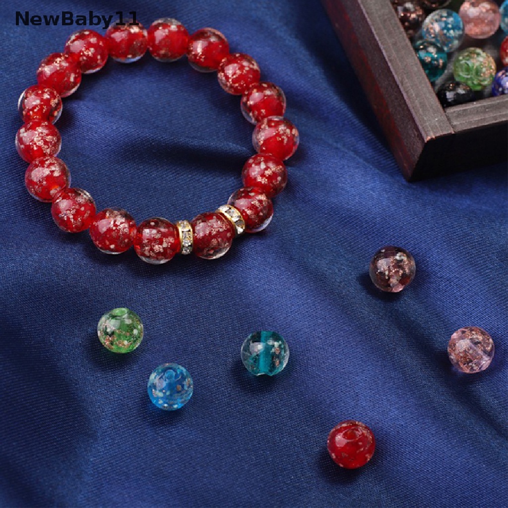 Set 10 Hạt Thủy Tinh Tròn 10mm Phát Sáng Dùng Làm Trang Sức Thủ Công DIY