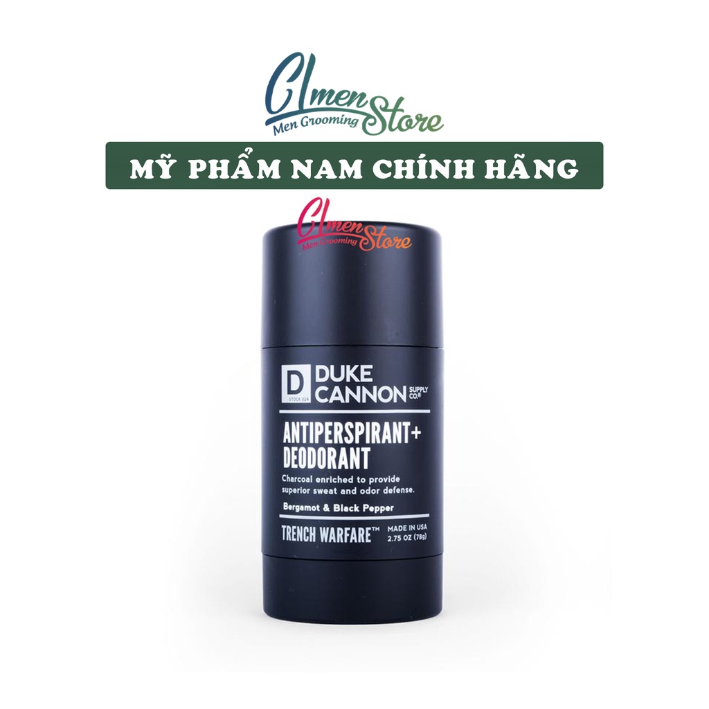 Lăn khử mùi Duke Cannon Antiperspirant Deodorant (BERGAMOT &amp; BLACK PEPPER) - Đen