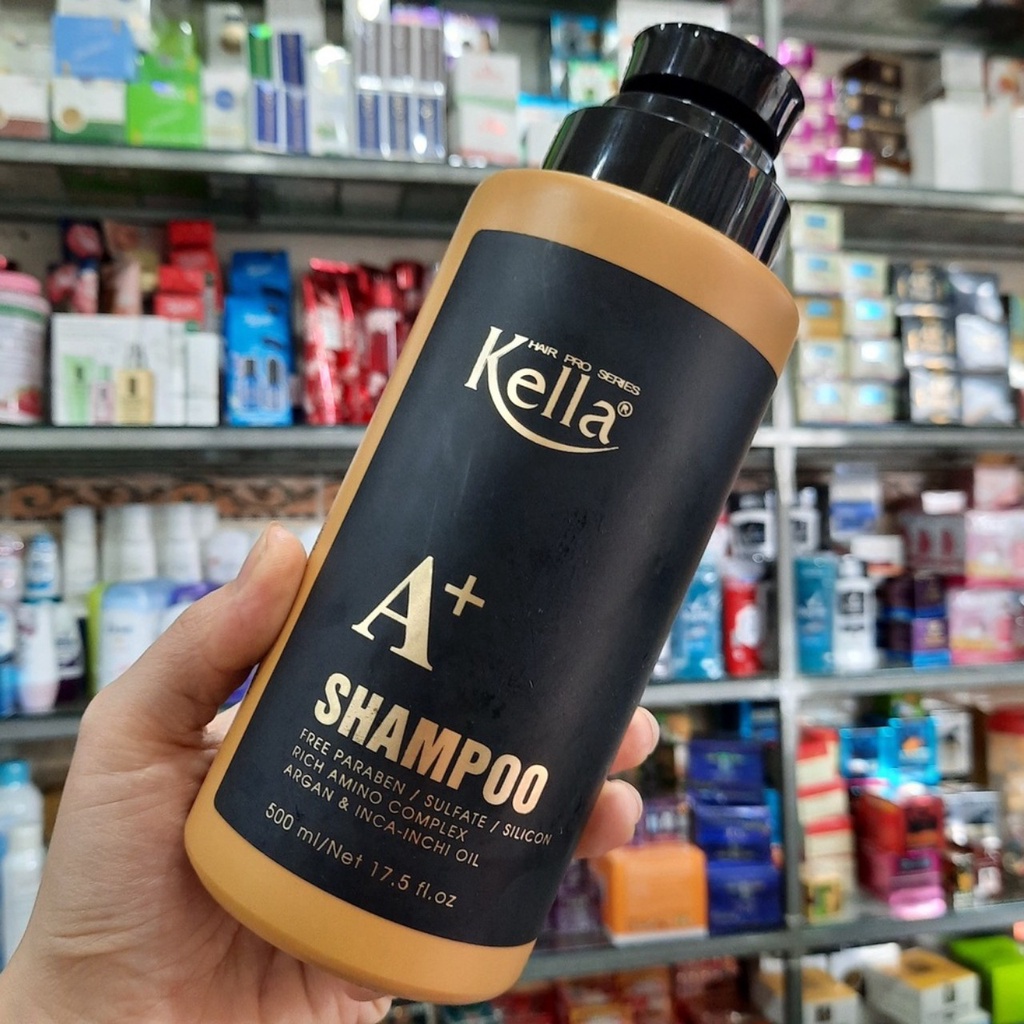 Bộ Gội xả cặp kella A+ vàng premium no sunfat   phục hồi tóc nát ,tái tạo biểu bì tóc, giúp tóc chắc khỏe