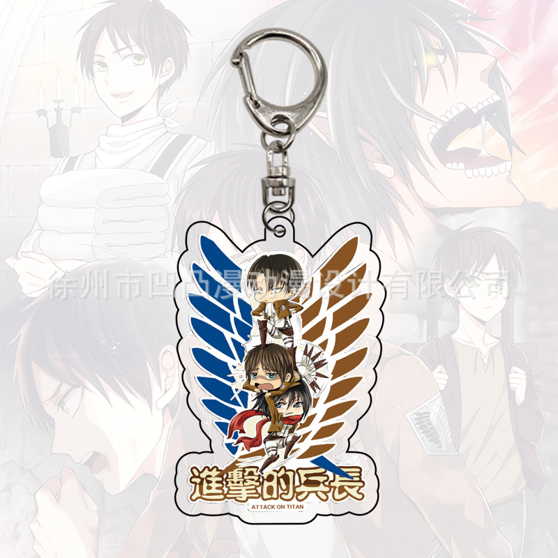 Móc khóa acrylic hai mặt phong cách anime Attack On Titan