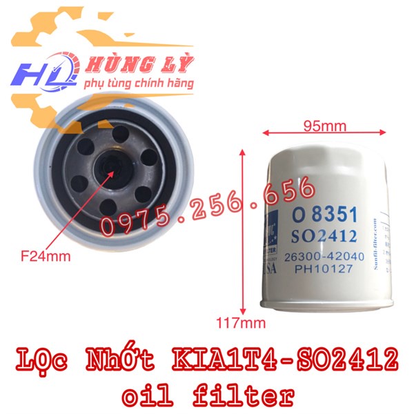 Lọc Nhớt KIA1T4-SO2412 oil filter phụ tùng ô tô phụ tùng Hùng Lỳ