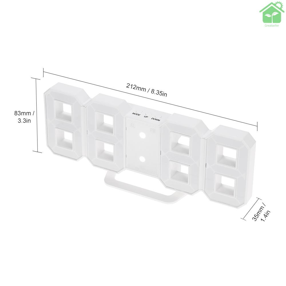 Đồng Hồ Điện Tử Treo Tường Đa Năng Màn Hình Led Lớn 12h / 24h Có Chức Năng Báo Thức Và Chức Năng Điều Chỉnh