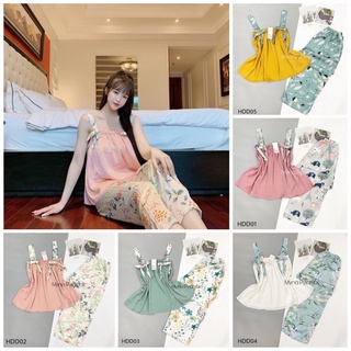 Bộ ngủ 2 dây quần dài Lụa Satin siêu mềm mát - Bộ ngủ Lụa mặc nhà