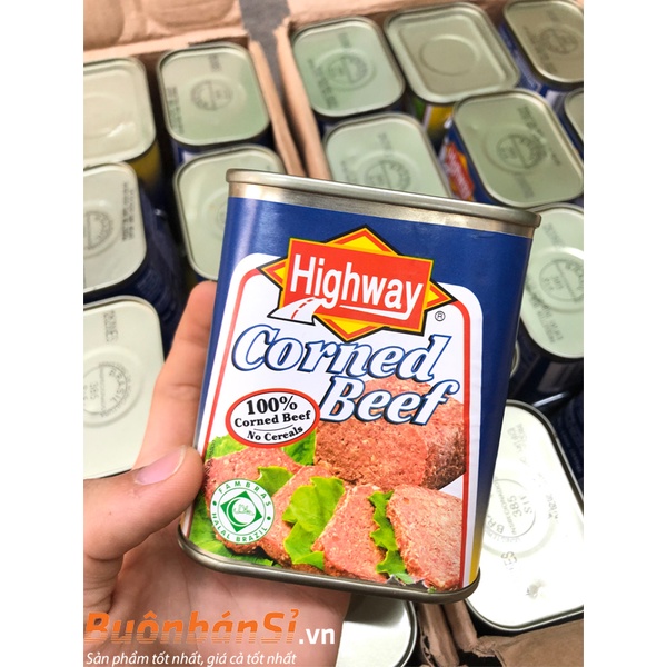 THỊT BÒ ĐÓNG HỘP CORNED BEEF HIGHWAY 340G CỦA MỸ