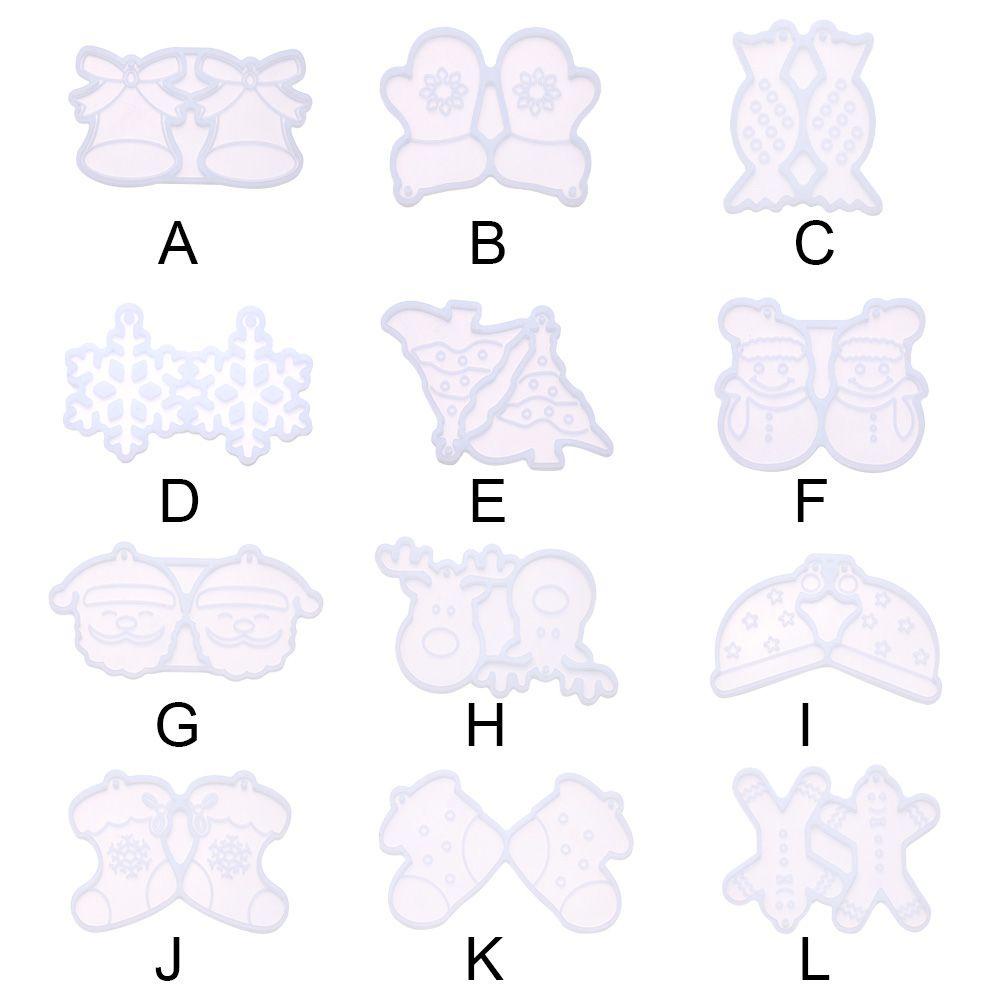 Khuôn Silicone Làm Bông Tai Resin Hình Ông Già Noel Và Bông Tuyết
