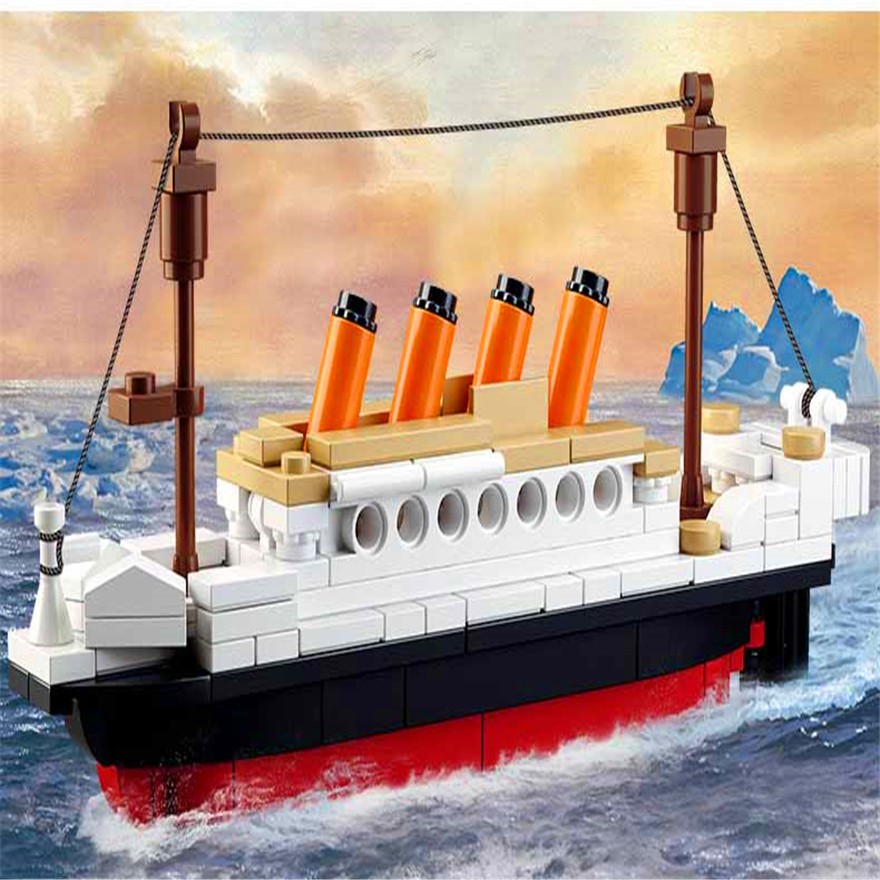 Lego Titanic 3D Tàu Mô Hình Nhỏ 194PCS Khối Xây Dựng Viên Gạch Vi Hạt Trẻ Em Đồ Chơi Giáo Dục Quà Tặng Sinh Nhật Cho Trẻ Em