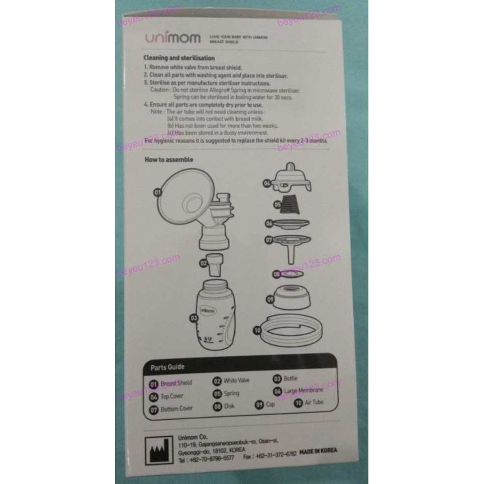 (Size L-27mm) Bộ phụ kiện hút sữa Unimom Hàn Quốc