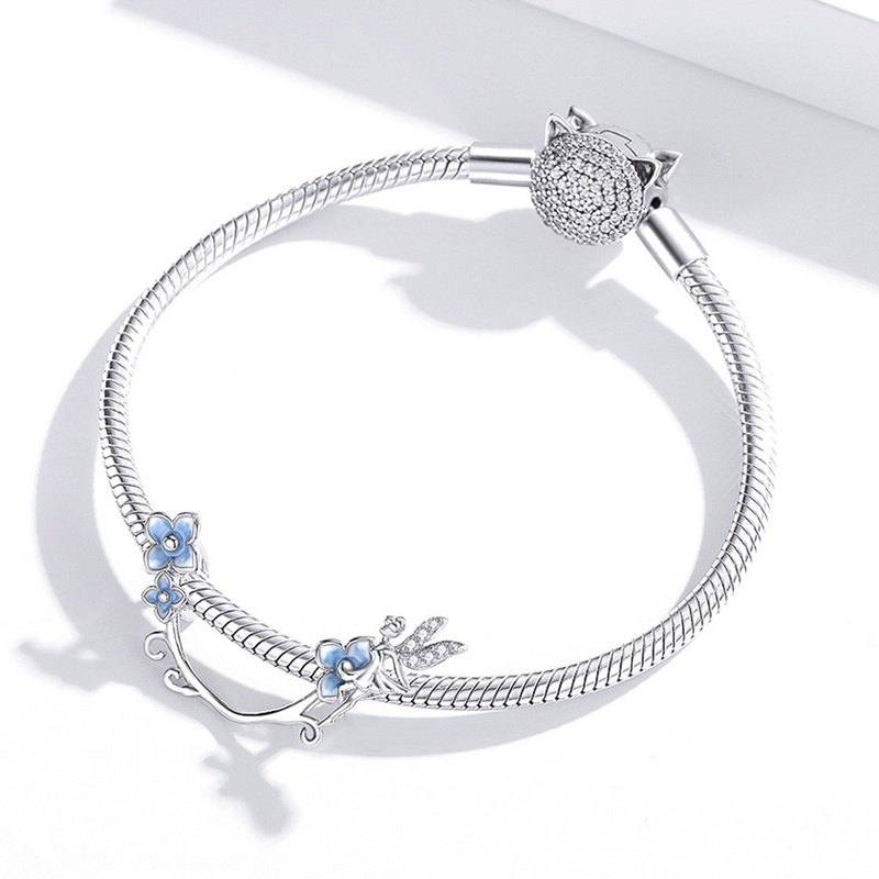 Hạt phụ kiện Bamoer Bsc390 bằng bạc 925 khảm đá zircon dòng khu vườn thần tiên làm vòng đeo tay DIY quà tặng đám cưới