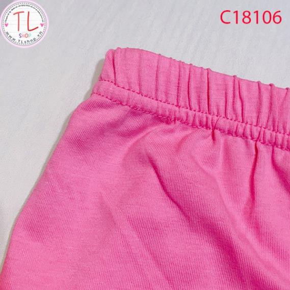 Thời trang trẻ em - Bộ áo quần thun ngắn hình bé đội vòng hoa - Quần áo bé gái - Bộ bé gái