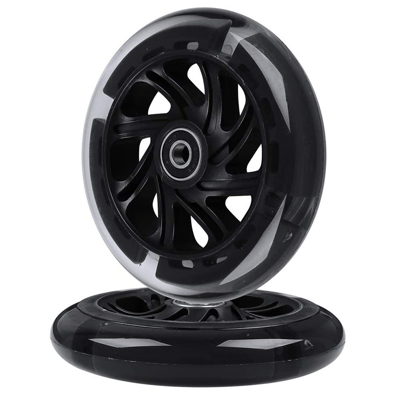 Cặp bánh xe scooter 120mm có đèn led màu đen cho trẻ em