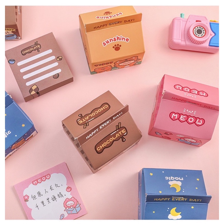 Giấy note/ giấy ghi chú hình hộp sữa 200 tờ siêu dễ thương