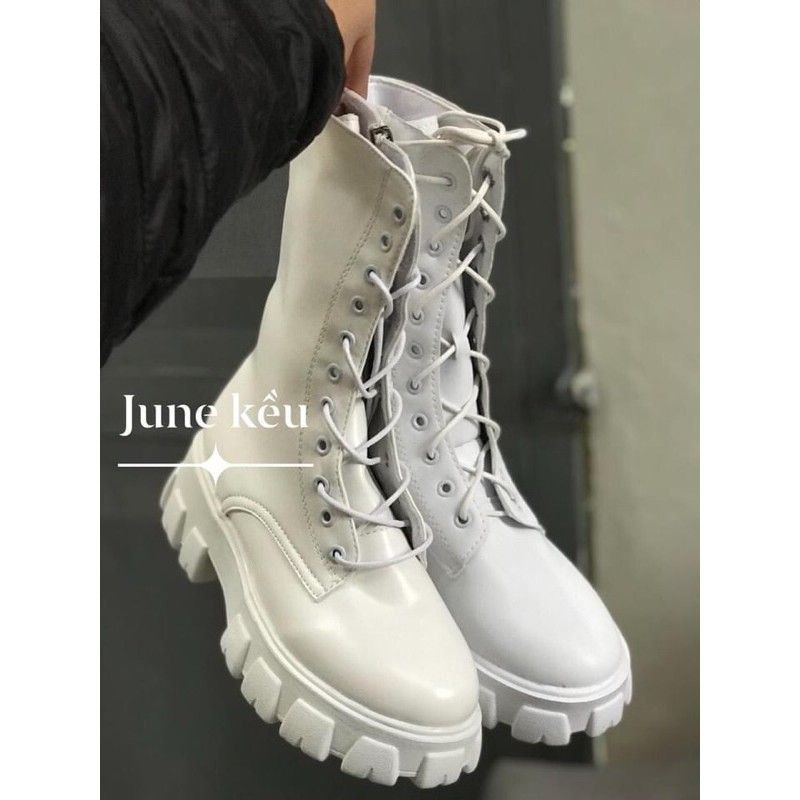 ORDER 🌸GIÀY BỐT CHIẾN BINH - GIÀY BOOTS OXFORD ULZZANG CAO CỔ 25CM BUỘC DÂY ĐẾ CAO 5CM-B10 đế răng cưa