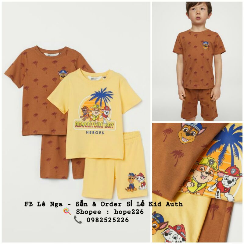 Set 2 bộ cộc cotton HM UK sz từ 1.5-2 đến 7-8y