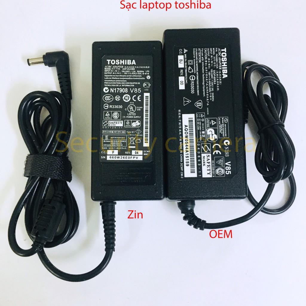 Sạc Toshiba Zin chân thường, Zin theo máy chân cắm: 5.5mm x 2.5mm (sạc laptop Toshiba 19v - 3.42a )