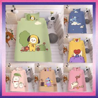 [Pre-sale] Bộ Chăn Ga Và Vỏ Gối In Hình Bt21 Dễ Thương