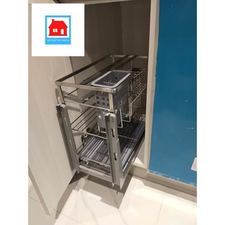 Giá để dao thớt, gia vị đa năng,ray âm giảm chấn inox 304 chính hãng