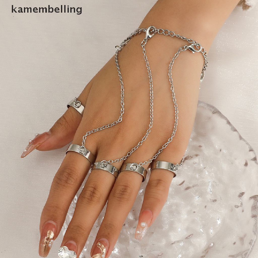 Vòng Đeo Tay Kèm Nhẫn Dạng Dây Xích Phong Cách Punk Thời Trang Cho Nam Và Nữ