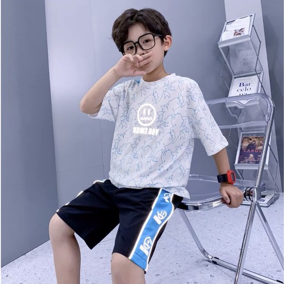 Bộ bé trai Con Xinh cotton phản quang bạc MDWZ-BOY,set quần áo trẻ em từ 5 đến 14 tuổi