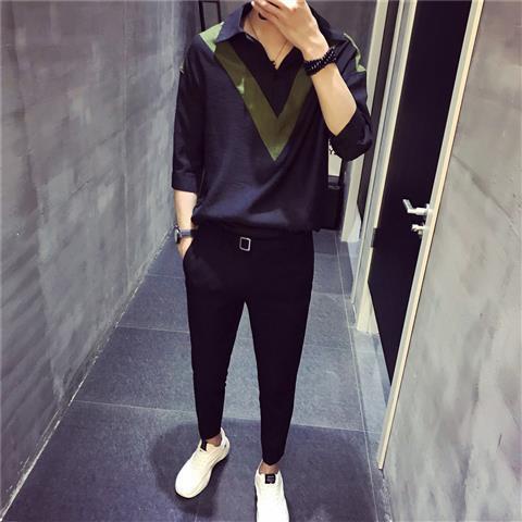 Áo Sơ Mi Dáng Rộng Cổ Chữ V Phong Cách Hàn Quốc Dành Cho Nam Giới