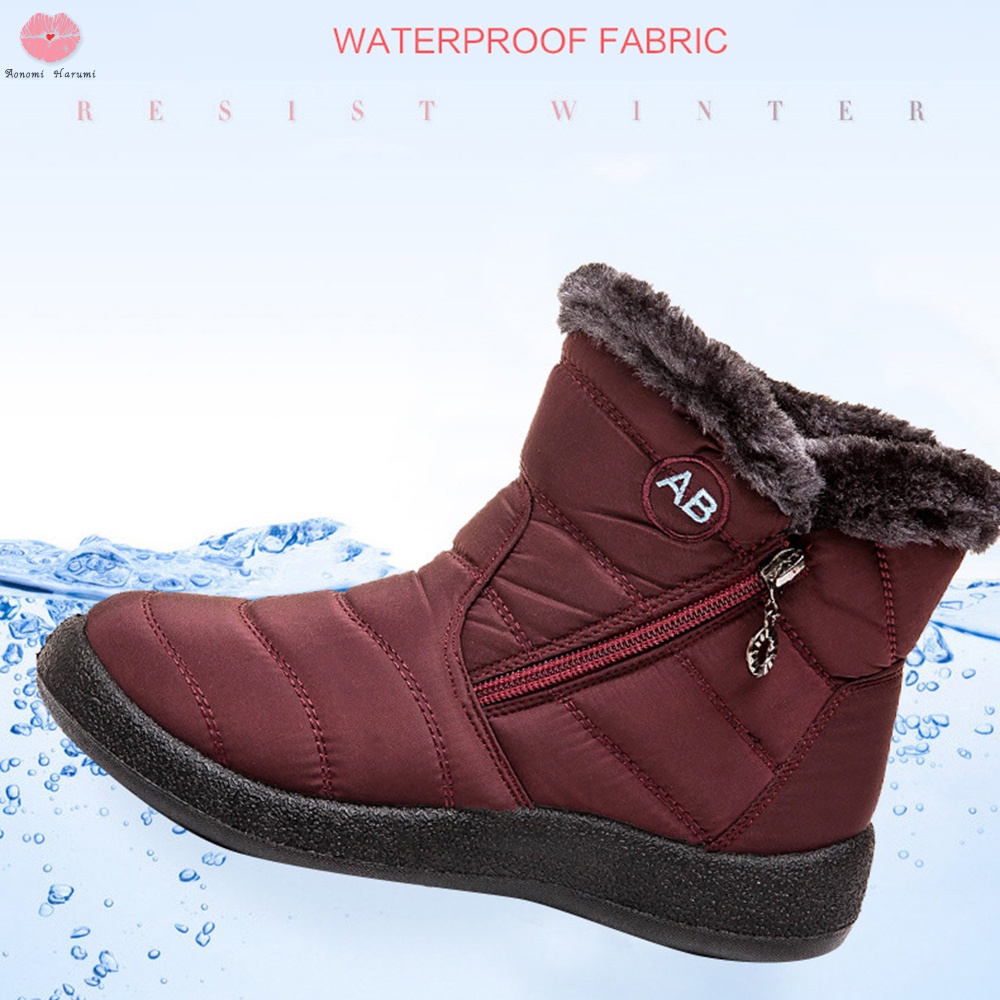 Giày Bốt Cao Su Cổ Cao Lót Lông Giữ Ấm Chống Trượt Chống Thấm Nước Có Khóa Kéo Size 35-43 Thời Tiết Mùa Đông Cho Nữ