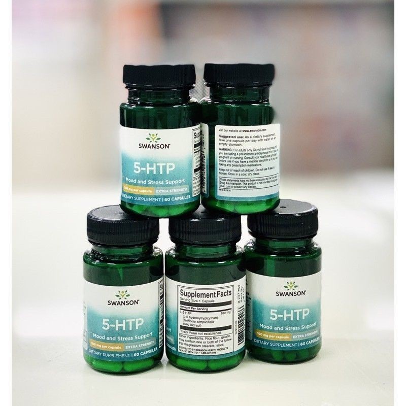 Swanson 5 HTP 100 mg Viên uống giảm căng thẳng, cân bằng tâm trạng 5-HTP 60 viên