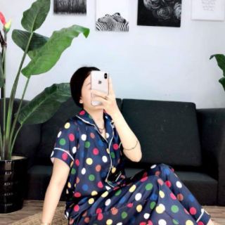 PYZAMA SATIN LỤA TAY NGẮN QUẦN DÀI